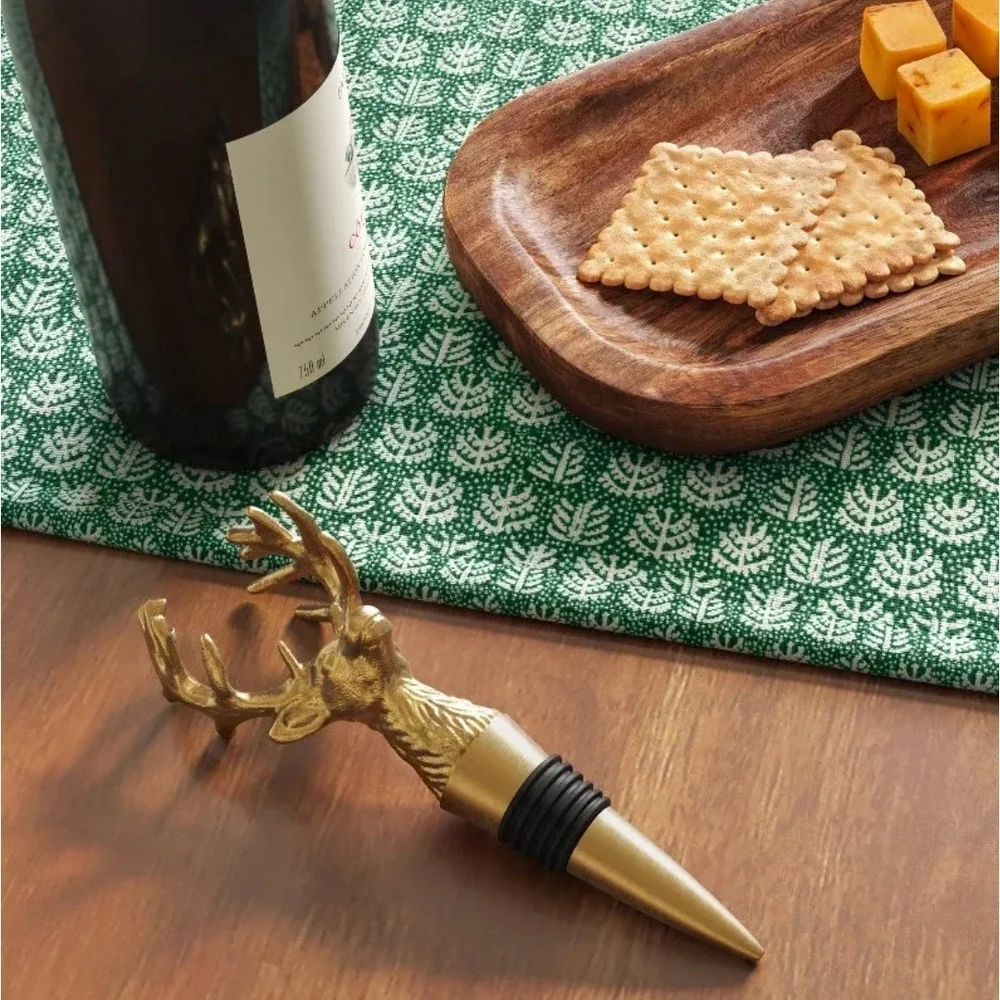 Threshold Gold Reindeer Head Wine Bottle Stopper 6